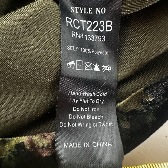 POL Babydoll Top Womens Medium Green Velvet Grunge Goth Victorian Fairy Tunic - Picture 10 of 14